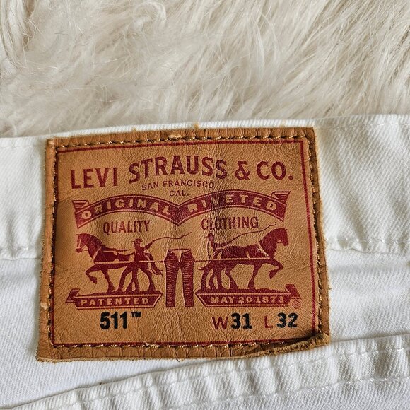 Levi's 511 Women's White Straight Legs Denim Jeans W31xL32 - Picture 11 of 11